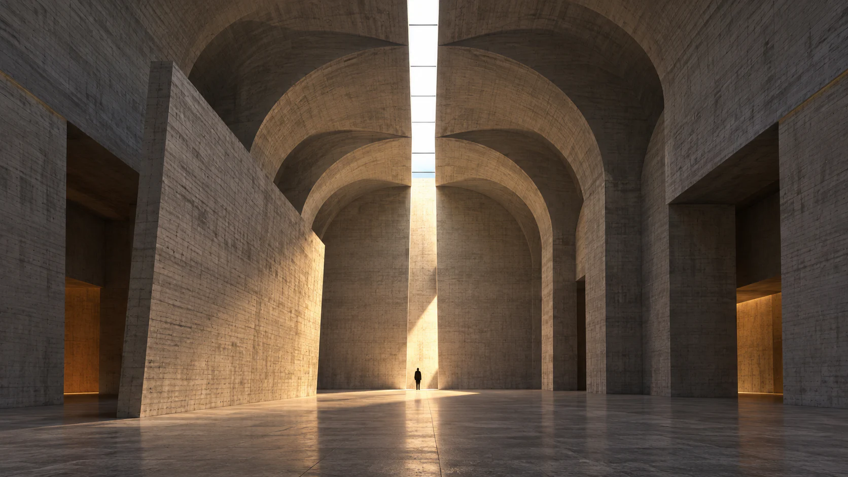 Une vision originale de salle voûtée brutaliste